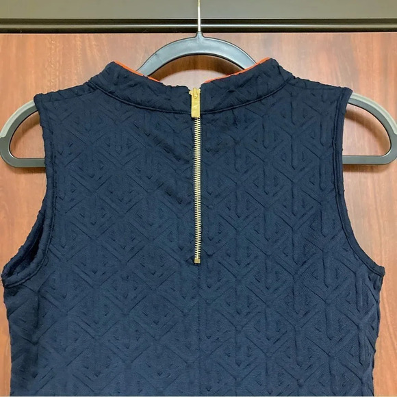 NWT CROWN & IVY Novel Navy In the Groove Dress with Orange Trim Size Extra Small - Picture 8 of 8